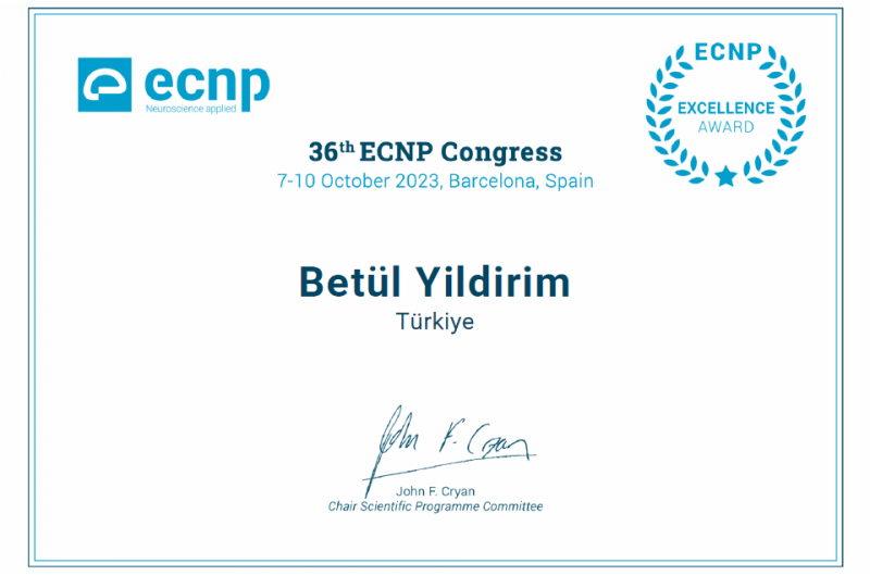 Premi ECNP Excellence Award per a la investigadora Betül Yldirim 