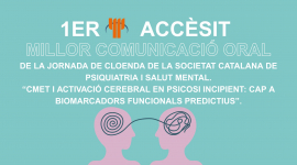 Primer accésit a la mejor comunicación oral de la jornada de clausura de la Sociedad Catalana de Psiquiatría y Salud Mental.