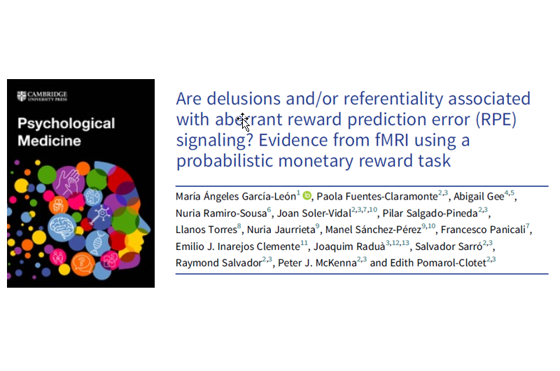 Nuevo estudio publicado en Psychological Medicine sobre la relación entre los delirios y el error de predicción de recompensa